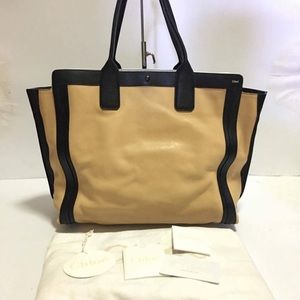 Chloé Alison East West Leather Beige Tote Bag
